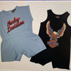 Harley-Davidson Baby Girls 0-3 months Romper Set, LOT of 2 NEW one piece summer